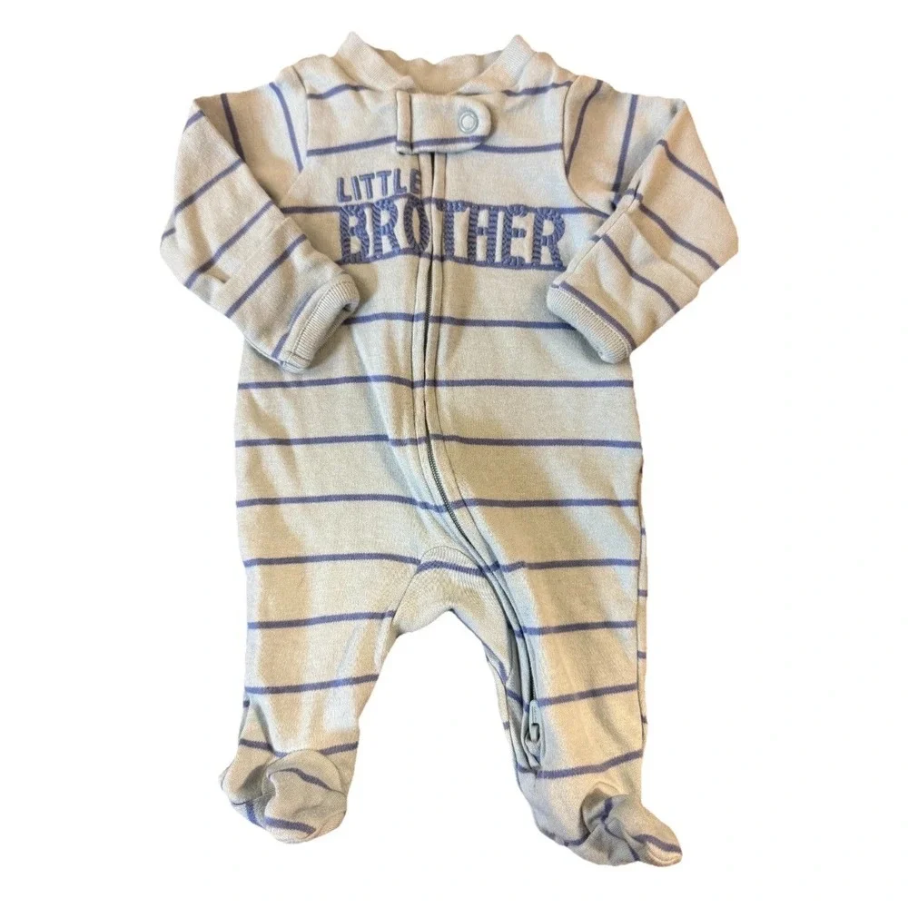 Baby Boy Preemie Little Brother Romper Sleeper Outfit Clothes Zipper Carter's